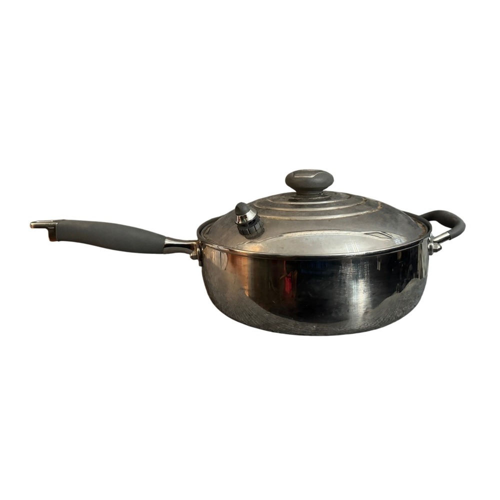 Royal Prestige Stainless Steel 10.5 Skillet with Vented Lid Logo Cookware Italy